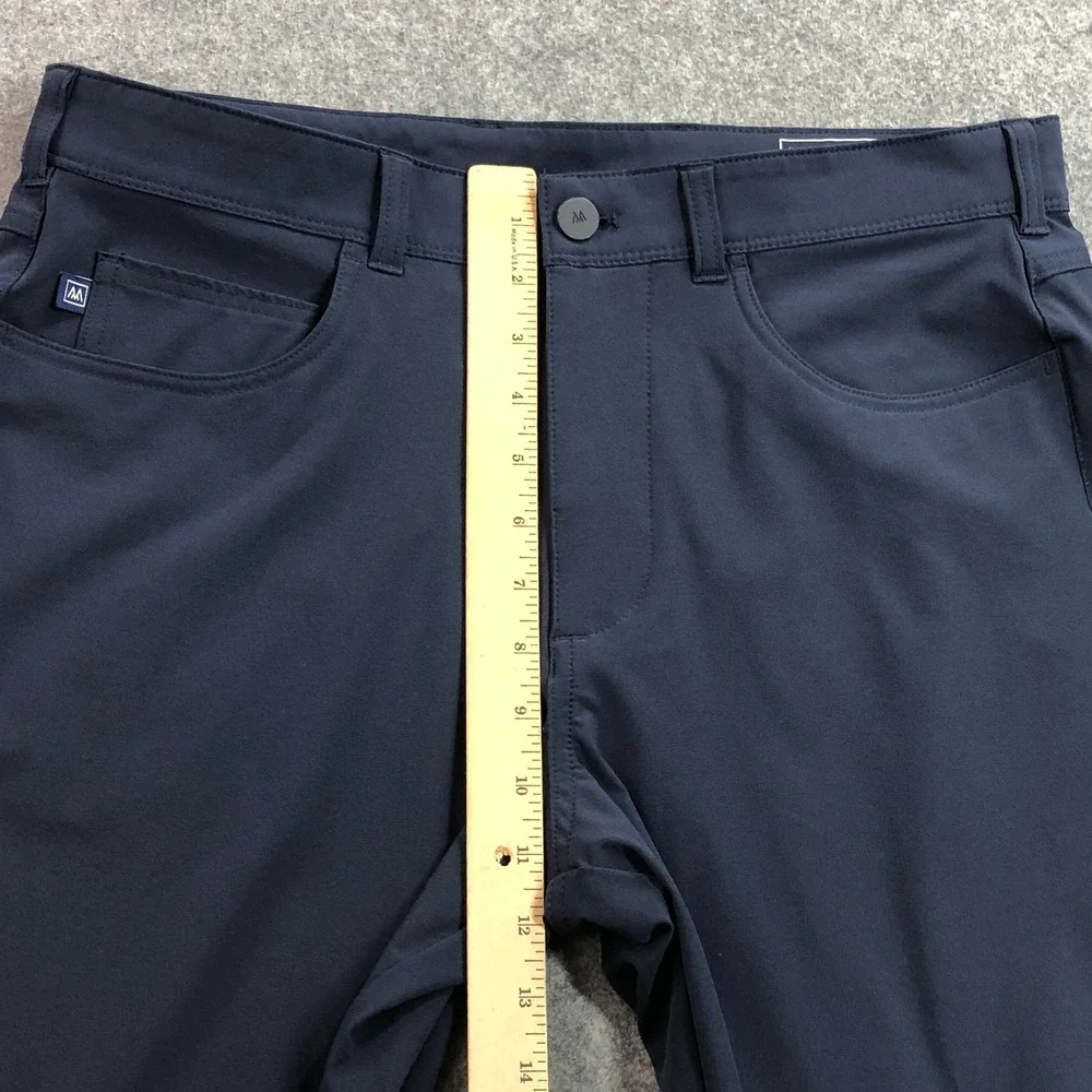Mizzen+Main Mens Helmsman Pants 32x34 Navy Blue Slim Fit Performance Chino Golf